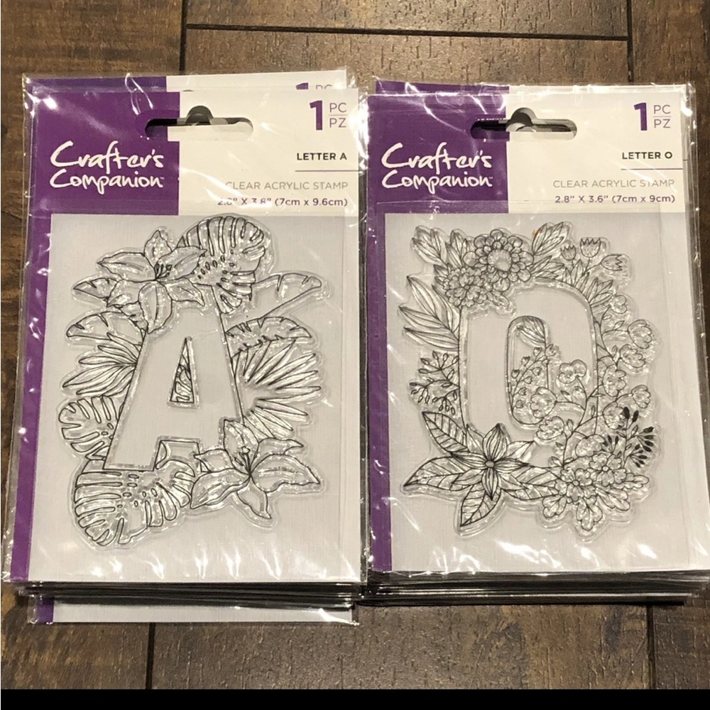 Crafters Companion Floral Full Alphabet Clear Acrylic Stamps Letters Missing “R”
